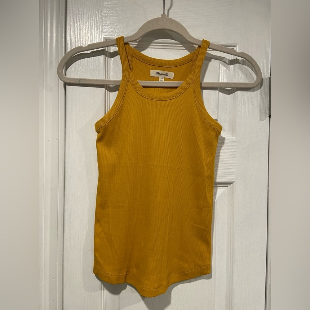 NWOT Madewell Size XS Marigold Thin Strap Ribbed Supima Racerback Tank Top